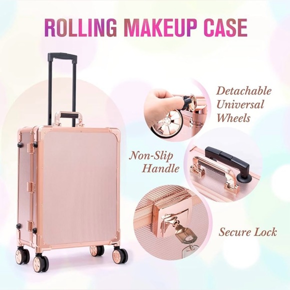 Kemier Make-up Artist Cosmetic Case/Vanity Station - NIB - Rose Gold - Picture 3 of 8